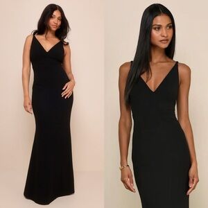 LULUS Sleeveless V-Neck Mermaid Skirt Formal Quiet Luxury Wedding Guest Dress L